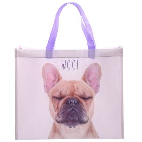 Franse Bulldog WOOF Duurzame Shopper Tas Franse Bulldog WOOF Duurzame Shopper Tas