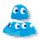 Relaxeazzz Pac-Man Blauw Geest Rond Reiskussen & Slaapmasker