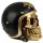 Goud Schedel in Motorhelm Woonaccessoire