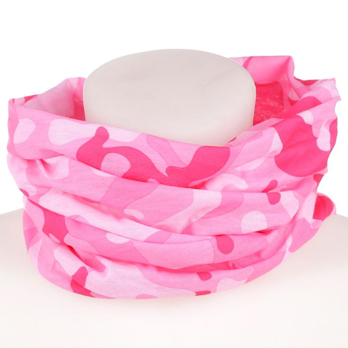 Roze Camouflage Colsjaal Nekwarmer Snood