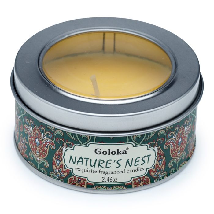 Goloka Natures Nest Paraffine Wax Geurkaars in blik