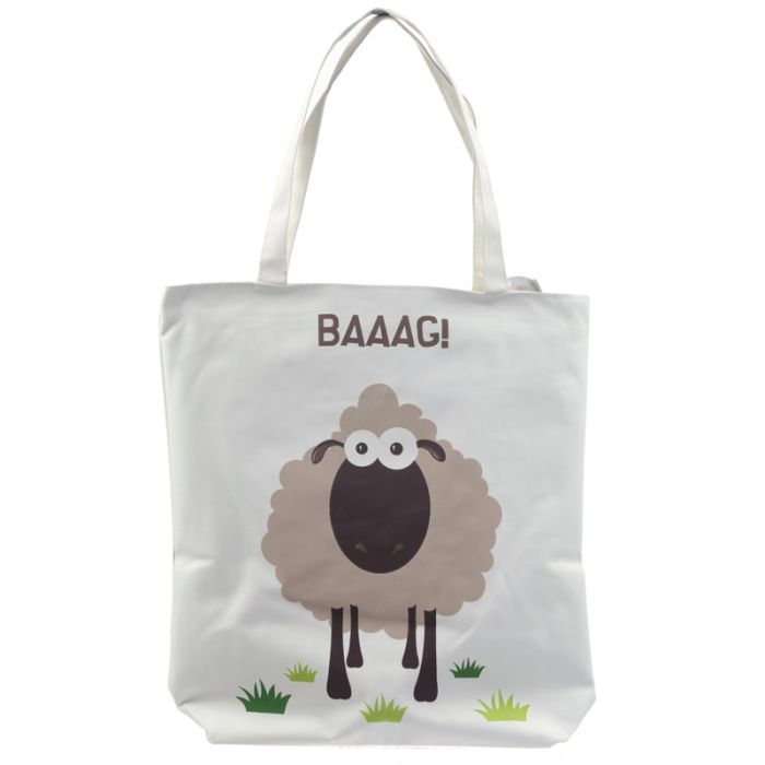 Schaap Katoenen Tas Shopper met rits