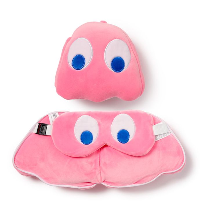 Relaxeazzz Pac-Man Pink Geest Rond Reiskussen & Slaapmasker