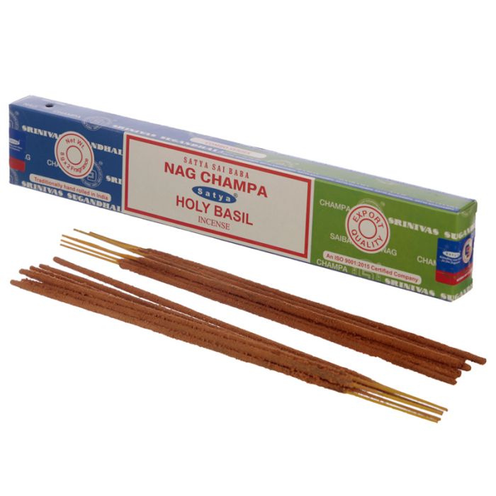 01322 Satya Nag Champa & Heilige Basilicum Wierook Stokjes