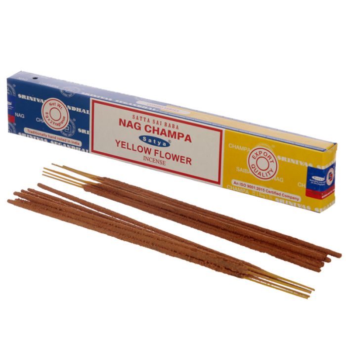 01341 Satya Nag Champa & Gele Bloemen Wierook Stokjes