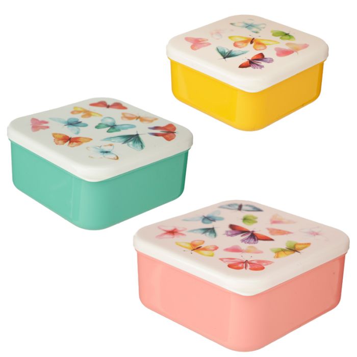 Set of 3 Lunch Box Snack Pots M/L/XL - Vlinder