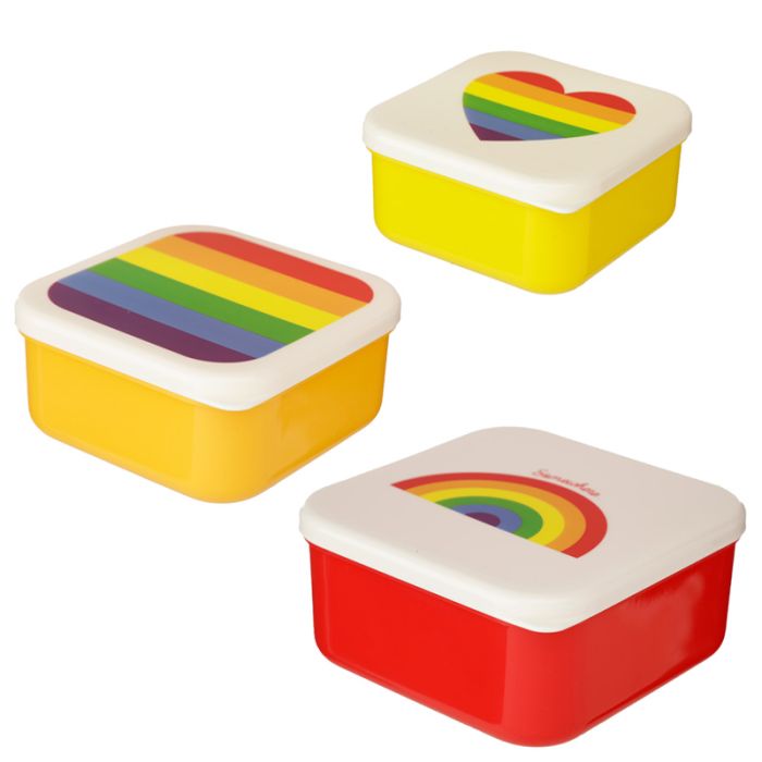 Set 3st Lunchbox S/M/L - Somewhere Regenboog