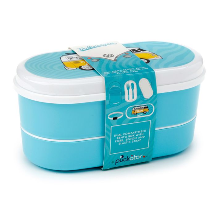 Volkswagen Busje VW T1 Surf  - Bento Box Lunchtrommel met Vork Lepel