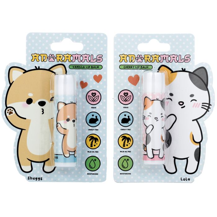 Kat & Shiba Inu Adoramals Lipbalsem Stick - Kersen Vanille