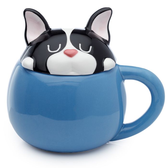 Hondenroedel Franse Bulldog Deksel Gevormde Keramiek Mok