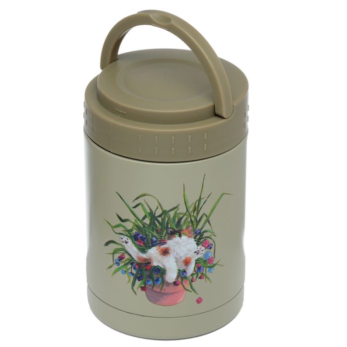 Kim Haskins Kat in Plantpot - Thermos Lunch Heet & Koud Lunchpot 500 ml
