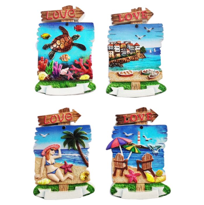 LOVE Zeezicht Panorama 3D Zee & Strand Souvenir Magneet