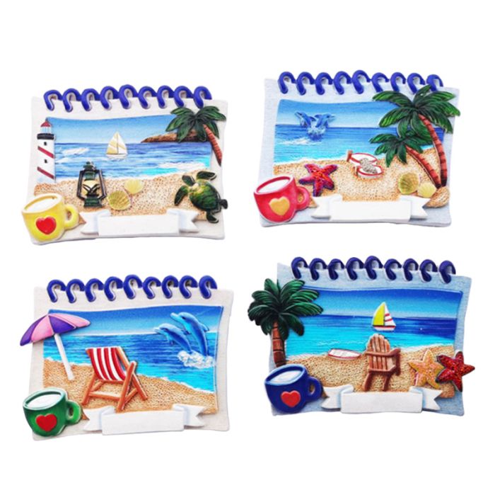 Spiraal Notitieboekje Panorama 3D Zee & Strand Souvenir Magneet 