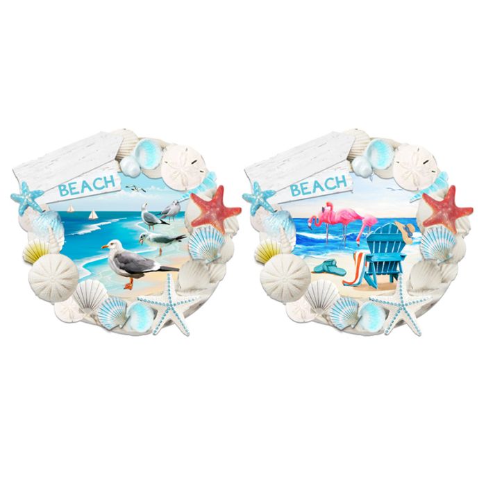 Blauw Strand Schelpen 3D Zee & Strand Souvenir Magneet 