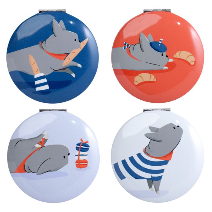Bertrand de Franse Bulldog Compact Make Up Spiegeltje