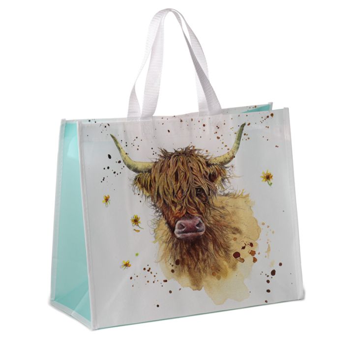 Jan Pashley Highland Coo Koe Duurzame Shopper Tas