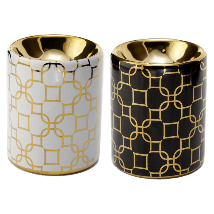 Eden Metallic Goud Geometrisch Keramiek Mini Geurbrander - Small