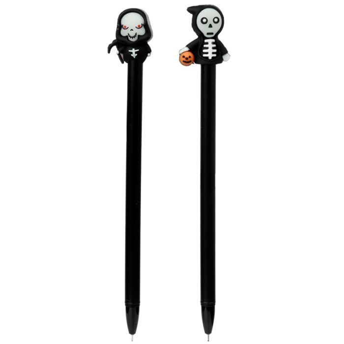Glow in the Dark Spoken & Skeletten Fijnschrijver Pen - Zwart