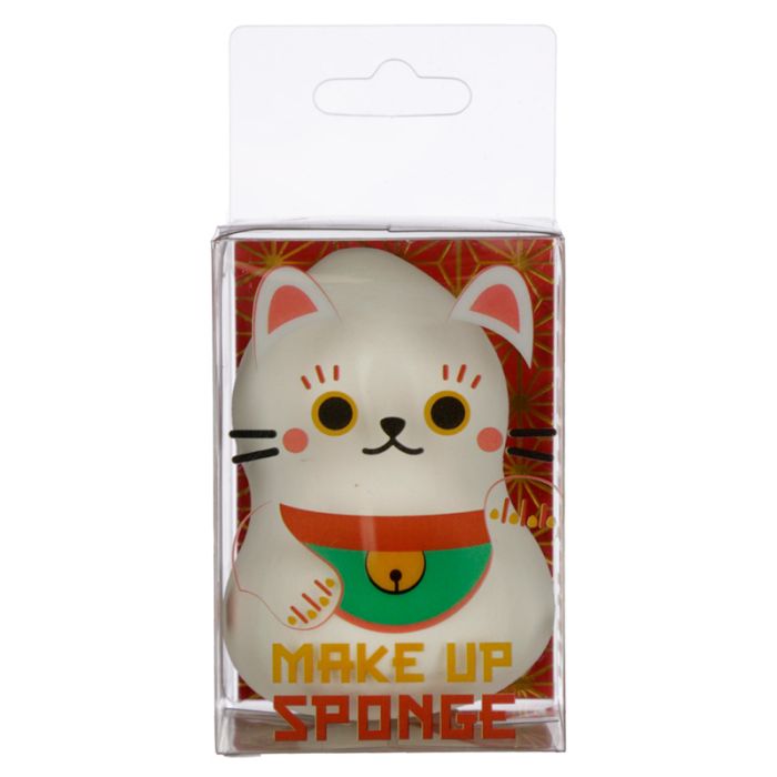 Maneki Neko Gelukskat Witte Make Up Spons