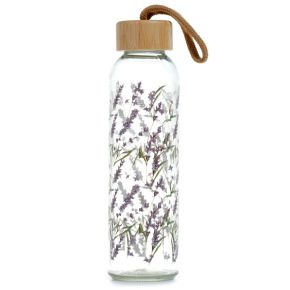 Lavendel Pick of the Bunch 500ml Duurzame Glazen Waterfles Bamboe Deksel