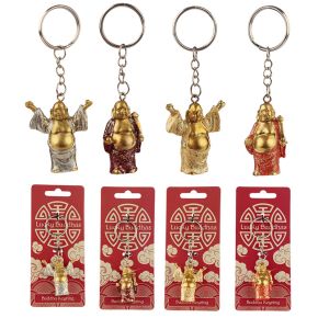 Chinese Lachende Boeddha Glitter Sleutelhanger