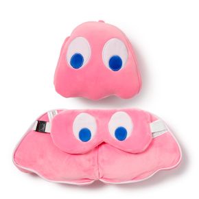 Relaxeazzz Pac-Man Pink Geest Rond Reiskussen & Slaapmasker