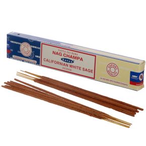 01308 Satya Nag Champa & Californische Witte Salie Wierook Stokjes