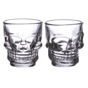 2 glazen shotglaasjes (60ml) - Schedel