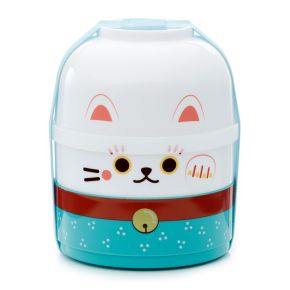 Maneki Neko Gelukskat - Gestapelde Ronde Bento box Lunchtrommel