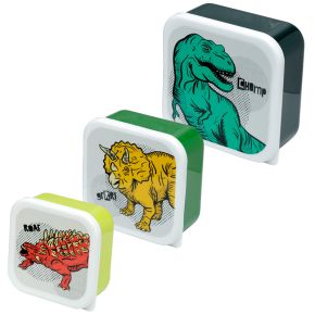 Set of 3 Lunch Box Snack Pots M/L/XL - Dinosaurussen