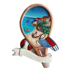 Tennisracket-vormige strand scène Zee & Strand Souvenir Magneet 