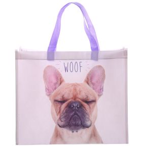 Franse Bulldog WOOF Duurzame Shopper Tas