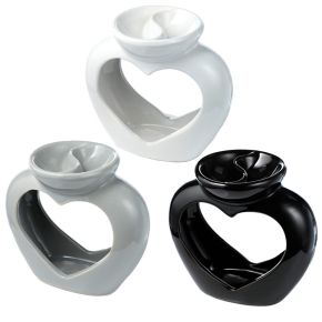 Hartvormig Dubbele Schaal Keramiek Olie- en Wax Geurbrander