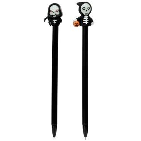 Glow in the Dark Spoken & Skeletten Fijnschrijver Pen - Zwart