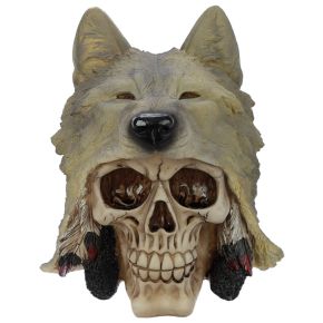 Schedel met Wolf Hoofd Woonaccessoire