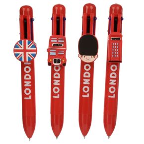 Londen Meerkleurige Pen (6 kleuren) met bedeltje
