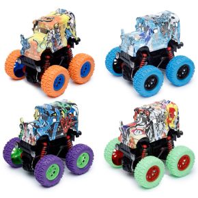 Graffiti Schoolbus 4x4 Roterende Stunt Monster Truck Graffiti Schoolbus 4x4 Roterende Stunt Monster Truck